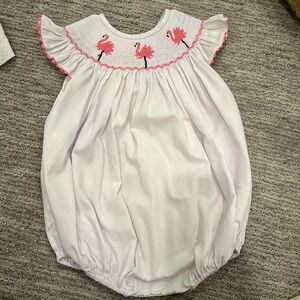 Ollie & Bess Smocked Flamingo Bubble